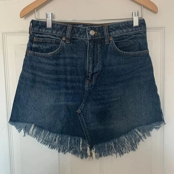 We The Free Bailey Fringe Denim Mini Skirt - Picture 2 of 6
